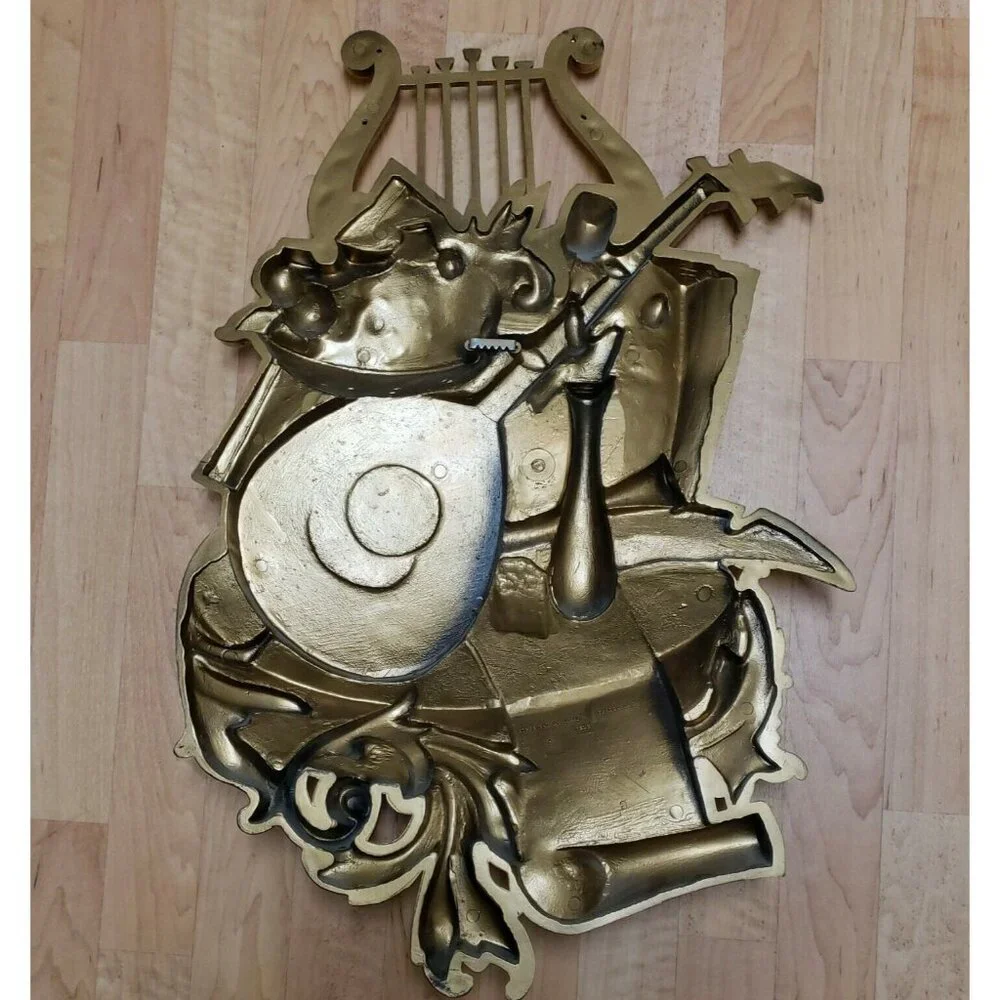 Syroco Wall Sculpture Musical Instrument Large Hollywood Regency 70s MCM USA